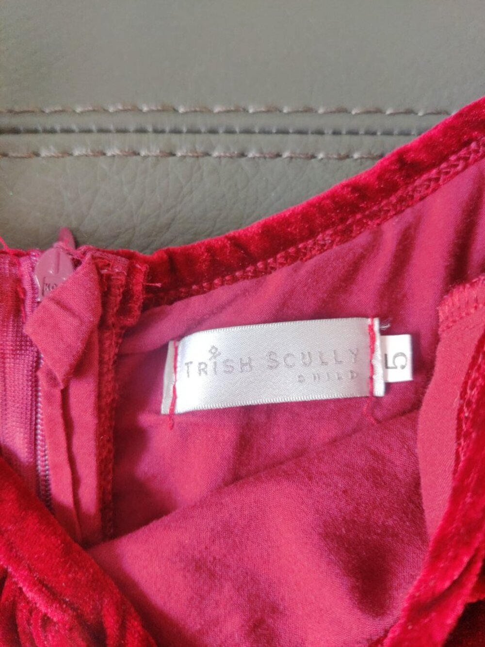 Trish Scilly red velvet tiered dress size 5 - Picture 2 of 4